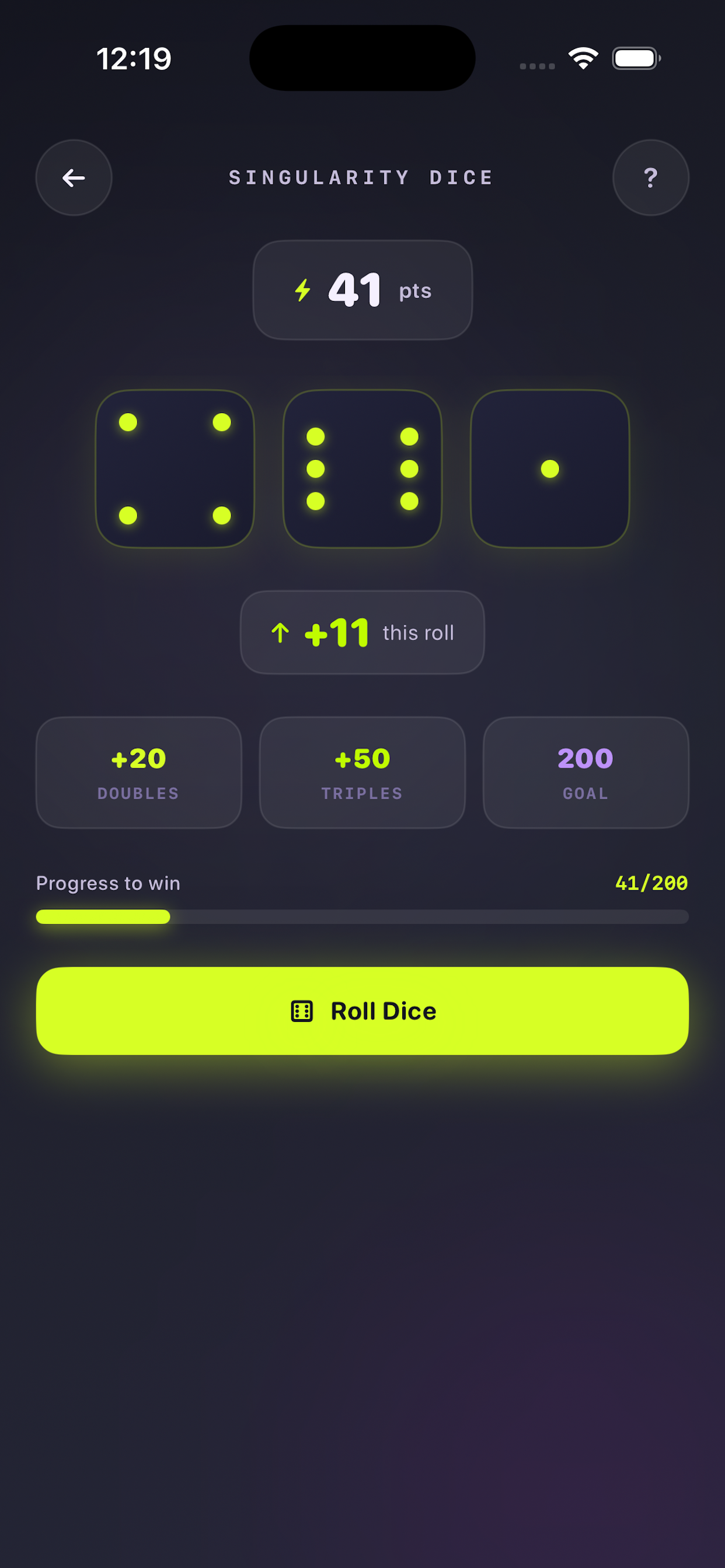 Singularity Dice Gameplay