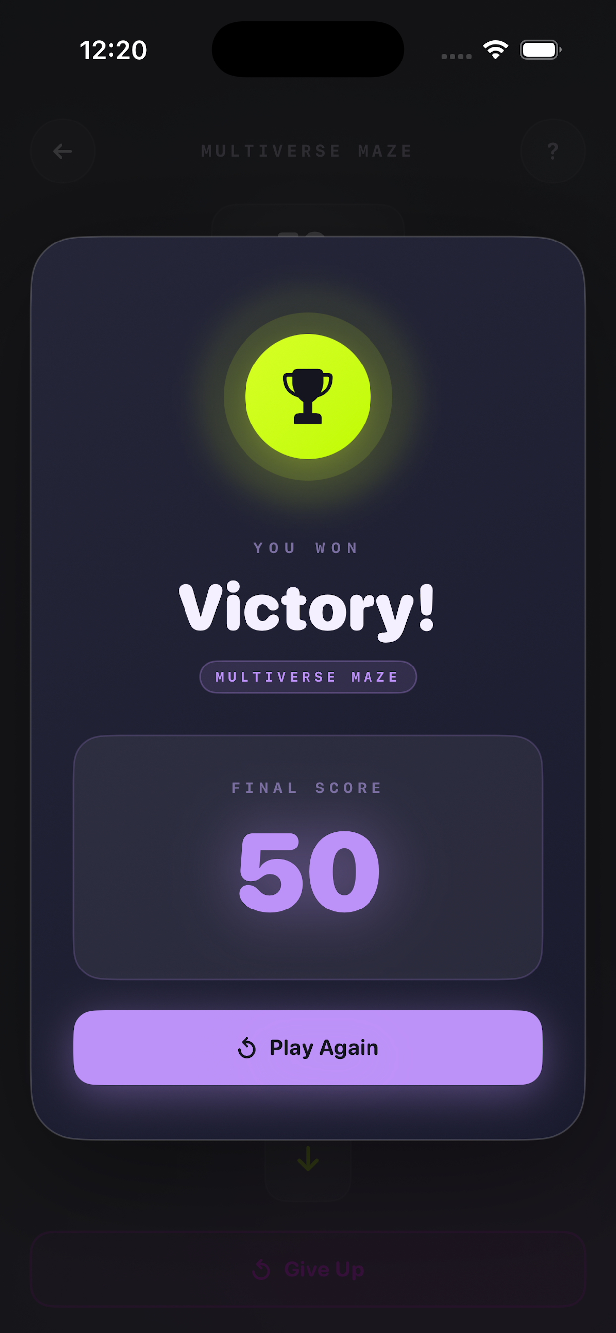 Victory Screen